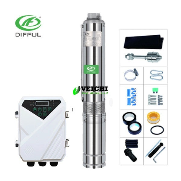 Difful 750W 72V, Max Head 95m, Max Flow 3500L/h, Outlet 1.25 Inch Solar pump